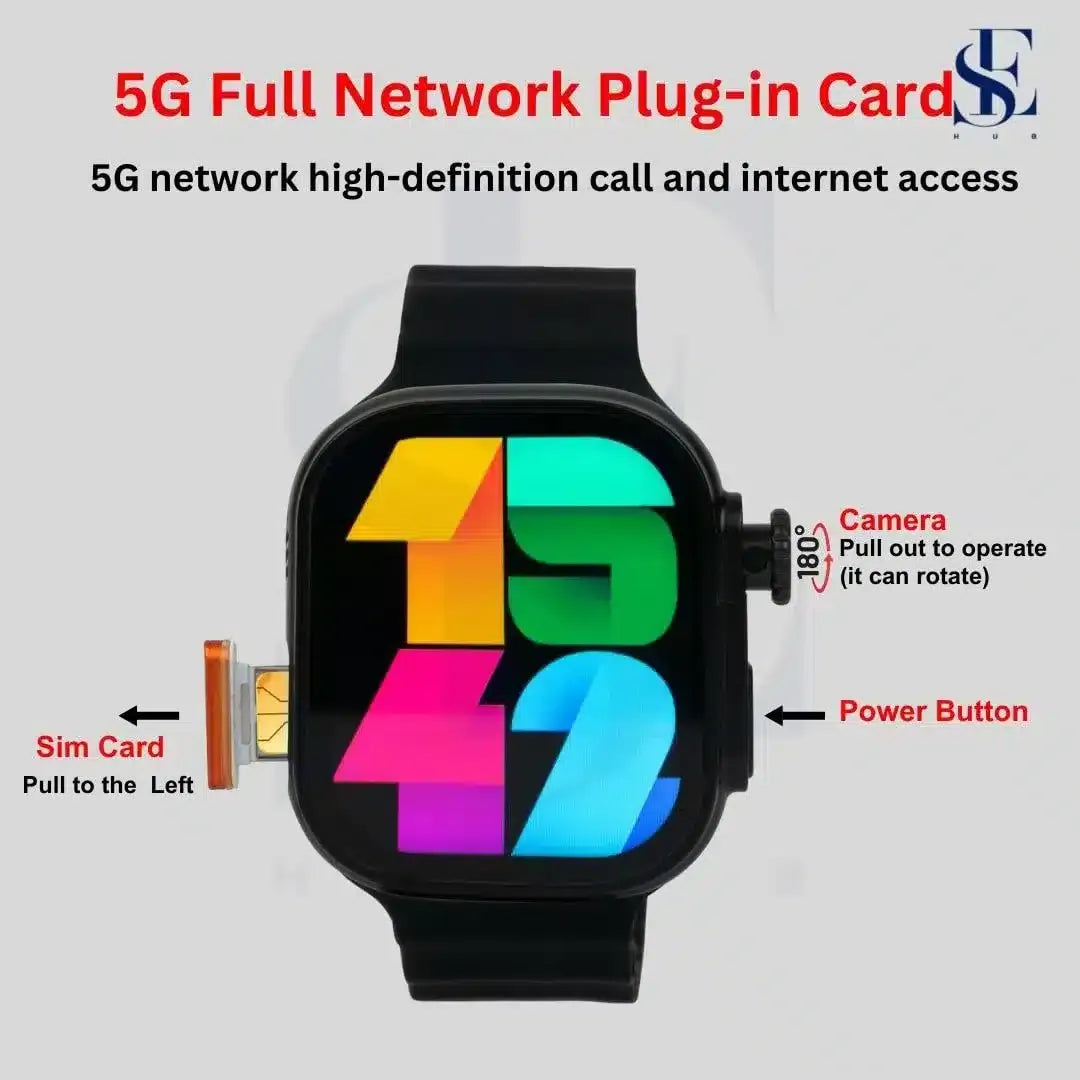 ساعة بشريحة وكاميرا wisme ws10 ultra 5g مساحة 128 ورام 8 جيجا